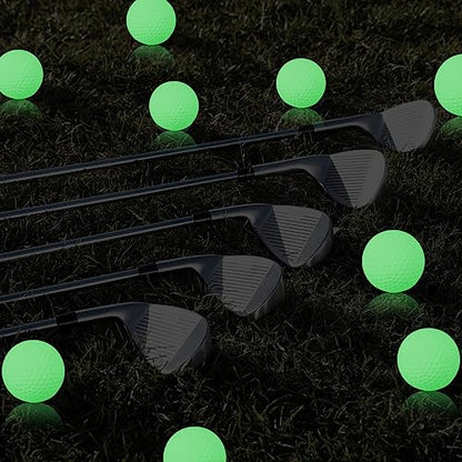 3-Piece Glow-in-the-Dark Practice Golf Balls with Fluorescent Green Light and Fine Texture Resin and Rubber for Backyard, Indoor, Outdoor Use, 4.27cm