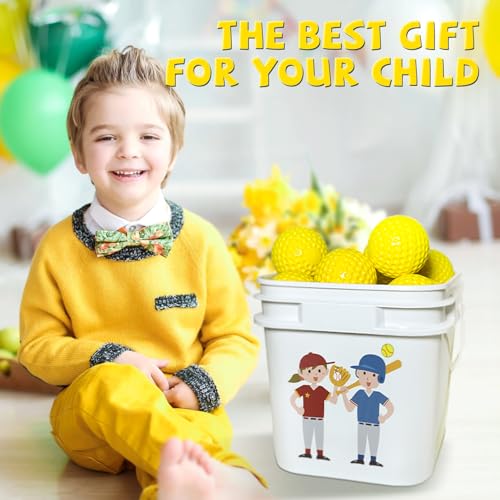 16 Pack 11 Inch Dimpled Pitching Machine Softballs - Yellow Training Baseballs for Youth Batting Practice, Compatible with Most Baseball/Softball Pitching Machines