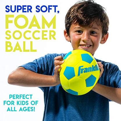 Franklin Sports Kids Foam Soccer Ball - Mini Soft Foam Youth Soccer Ball - Indoor + Outdoor Toy Soccer Ball for Kids - Probrite 6.5" Mini Foam Ball - Soft Backyard + Practice Toy Ball - Yellow