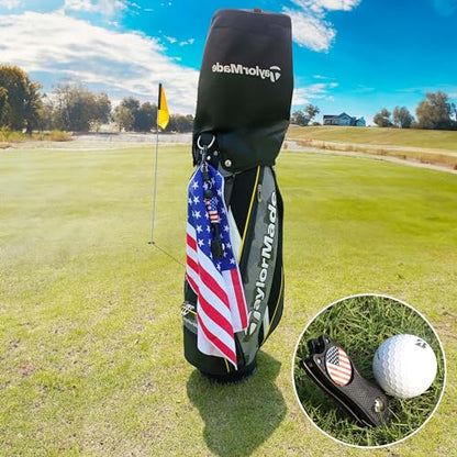 Golf Club Brush and Amercian Flag Golf Towels, Golf Groove Cleaner Cleaning kit, Golf Accessories Cleaner Tool with Strong Magnet Stick to Golf Clubs or Bag - color: 3-in-1 Accessories