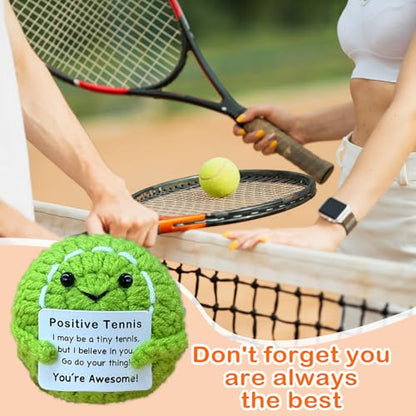 Funny Crochet Mini Tennis Ball Gifts for Tennis Lovers,Birthday Gifts for Men Women Tennis Players Emotional Support Crochet - color: Tennis