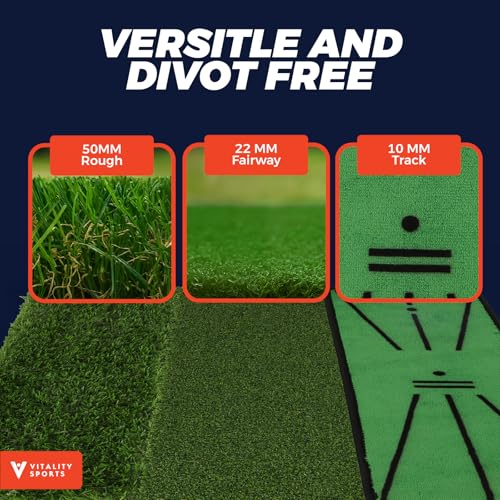 Golf Hitting Mat, 4 PCS Dual Turf Golf Practice Mat for Indoor Outdoor Swing Path Feedback, Driving, Chipping, Putting, Durable Artificial Grass Golf Mats for Men Women, 20"x16" Training Aid with Tees