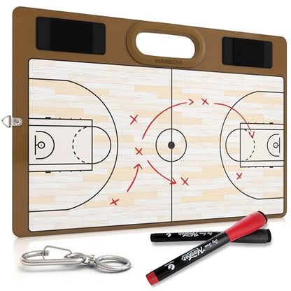 Basketball Dry Erase Board for Coaches 15x10.5 Double Sided Whiteboard Coaching Board Equipment Includes 2 White Board Markers for the Basketball Accessories the Perfect Coach Gifts