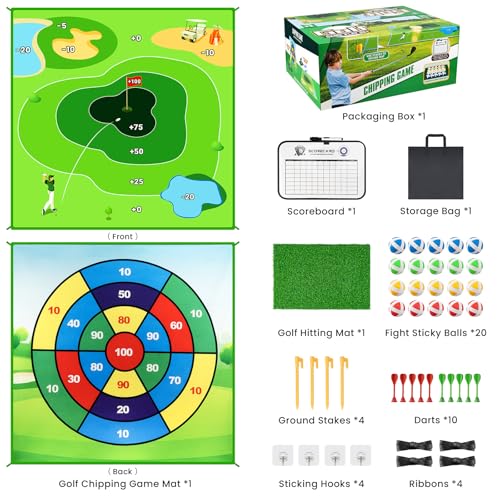 LYDARZ Battle Golf Game Chipping Practice Mat, Perfect for Chipping and Swing Training, Backyard Games Golf Hitting Mat, Ideal for Golf Parties and Fun Activities - size: Target Disk Pattern: 4A