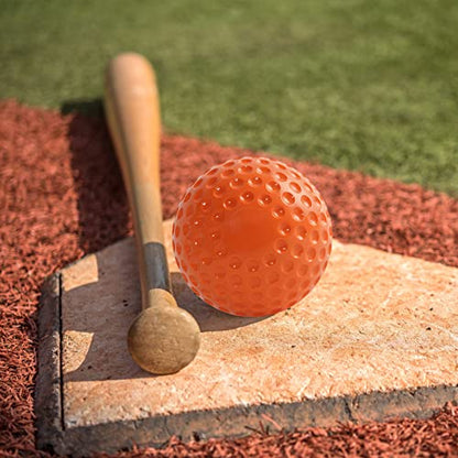 Dimpled Softballs 11 Inch Pitching Machine Softballs for Hitting and Fielding Practice12PACK （one Dozen） - color: orange