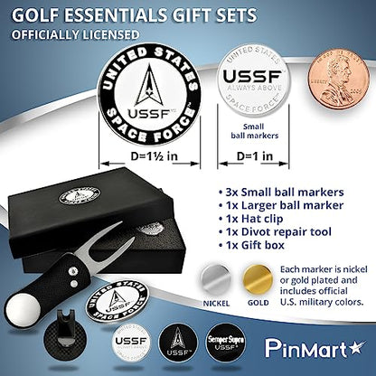 PinMart's Officially Licensed Army Golf Essentials Gift Set, Golf Divot Tool, Hat Clip, Magnetic Ball Markers, Large Ball Marker with Presentation Box - Gifts and Accessories
