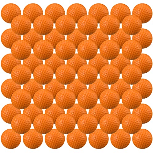 Junkin 80 Pcs Foam Golf Balls Practice Balls Realistic Feel and Flight Sport Training for Indoor or Outdoor Backyard Golf Training - color: Orange