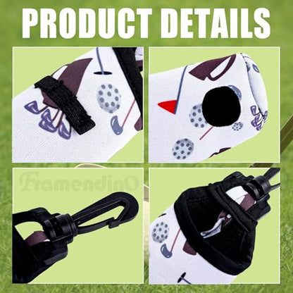 Framendino, Golf Ball Carry Bag Golf Tee Holder Pouch Keychain Belt Clip for Men Women Sports Storage Gifts Accessories