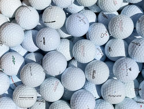50 Store Brand Assorted Value Used Golf Balls in Reusable Mesh Bag - Near Mint Condition - 4A/3A - White