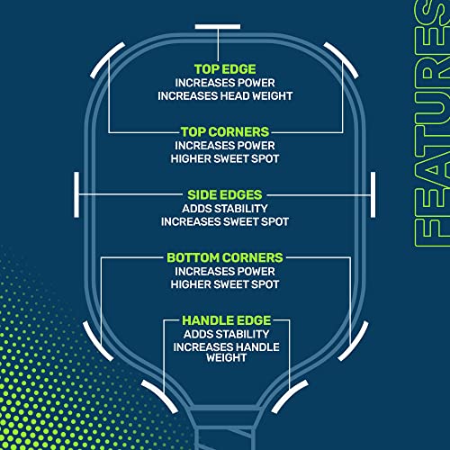PCKL Pickleball Paddle Lead Tape Strip Weights | 10 Pre Cut 3g Strips for Improved Power, Spin, Sweet-Spot, and Head Weight