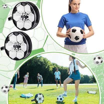 Reginary 12 Pcs Soccer Snack Bags for Team Gifts Soccer Goodie Clear Treat Candy Pouch Bags PVC Waterproof with Zipper Party Favors for Team Birthday Gifts Sport Supplies - style: Soccer Snack Bag