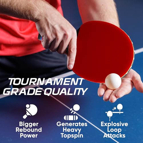 Inferno Table Tennis Paddle – Ply Carbon Blade Ping Pong Paddle for Indoor & Outdoor Games, High-Speed Sports Racket for Adults, Spin & Control, Quality Gift Set w/Carry Case & Box