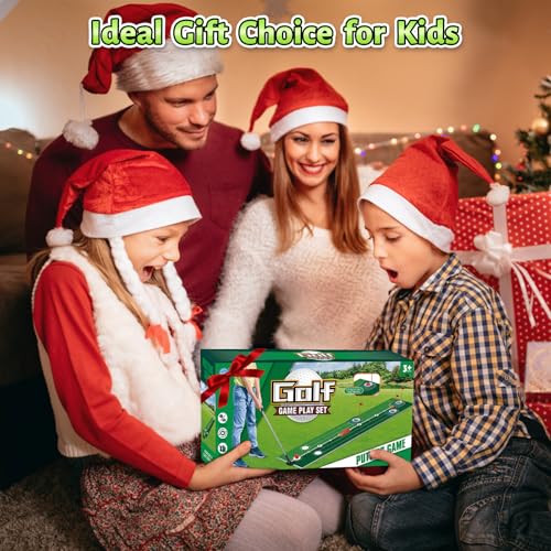 VATOS Golf Putting Set for Kids - Light up Golf Game Toys with Putting Mat, Putter, 3 Holes & 6 Balls (3 Glow), Indoor Outdoor Yard Golfs Game Sports Toys, Birthday Gifts for Boys Girls Kids 3-8