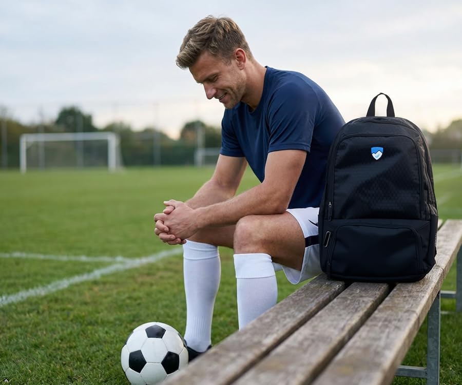 Hard Work Sports Soccer Backpack with Ball Holder, Soccer Bag with Separate Cleat Compartment