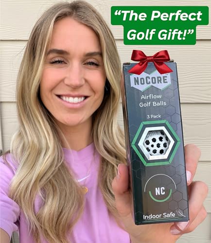 NOCORE Airless Golf Balls for Indoor Short Game Practice - Golf Accessories for Men - Swing Training Inside, Softer Impact Than Foam Golf Balls - Hit Into Anything No Damage Golf Gift
