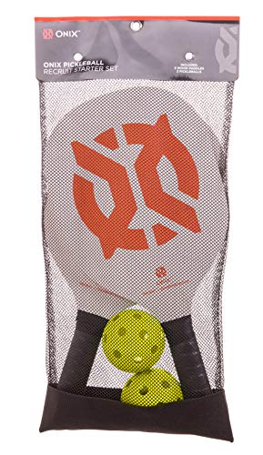 Recruit by Onix Pickleball Starter Set - Includes Two Poplar Wood Paddles and Two Yellow Balls