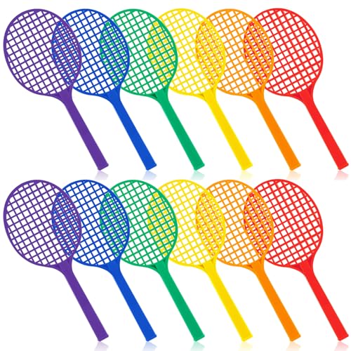 Seenelling Plastic Paddleball Racket PE Equipment for Elementary School Paddle Ball Racket with Lanyard Physical Education Classes Equipment 6 Colors