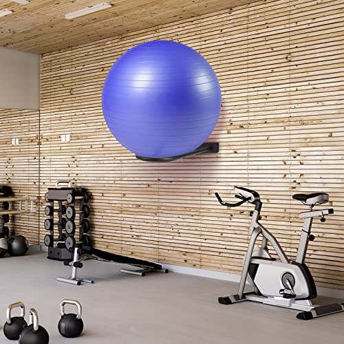 Medicine Ball Rack - Wall Mount Stability Ball Storage Rack(1 Black)