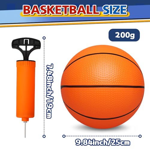9" Mini Basketball for Indoor Mini Basketball Hoop, Replacement Basketballs Soft Ball for Inflatable Pool, Pool Beach Sandbox Outdoor Sports Gift Pack for Toddler kids Adults, 5 PCS (with Pump)