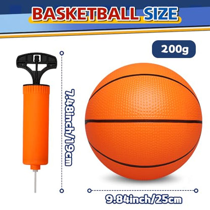 9" Mini Basketball for Indoor Mini Basketball Hoop, Replacement Basketballs Soft Ball for Inflatable Pool, Pool Beach Sandbox Outdoor Sports Gift Pack for Toddler kids Adults, 5 PCS (with Pump)
