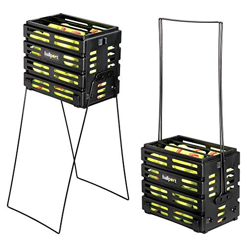 Tourna Ballport Tennis Ball Hopper Holds 80 Balls Durable and Lightweight