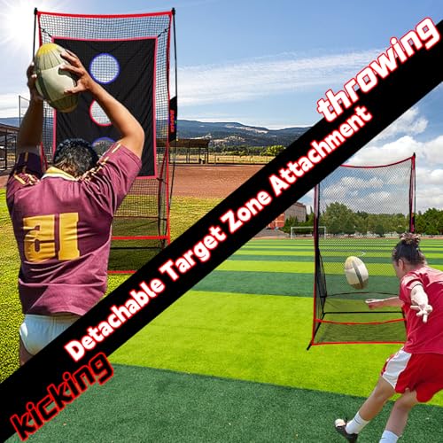 Kapler Football Kicking Net for Field Goals - 3x6FT Portable Football Net with Holder Tee - Sideline Practice for Backyard Skill Improvement