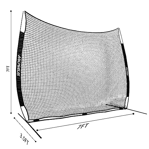 Sports Barrier Net,Sports Net,Barricade Backstop Net,Perfect for Baseball,Softball,Soccer, Basketball,Lacrosse - style: 7X7Ft-Black