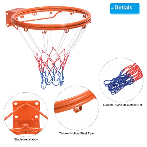 PATIKIL Basketball Rim, Replacement Wall Door Mounted Hanging Standard Goal Fit Most Sizes of Backboard Indoor and Outdoor