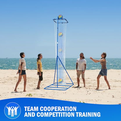 Winthai Volleyball Setter Training Net, Volleyball Training Equipment with 3 Angle and 8-10FT Height Adjustments Serve Trainer for Serving, Spiking & Setting Drills Indoor Outdoor Practice Target Net