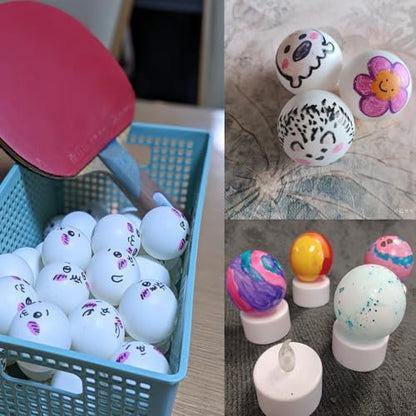 XIPEGPA 30 PCS Table Tennis Balls Ping Pong Balls 40mm Entertainment Plastic Balls for Game Party Sports Activities Fun Games Handicrafts Pet Toy (White)