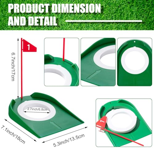 Lenwen Indoor Mini Golf Putting Set for Kids & Family Include 2 Adjustable Golf Putter for Right or Left Handed Players 10 Practice Balls 6 Putting Cup with Flags for Backyard Office Fun Game & Gift