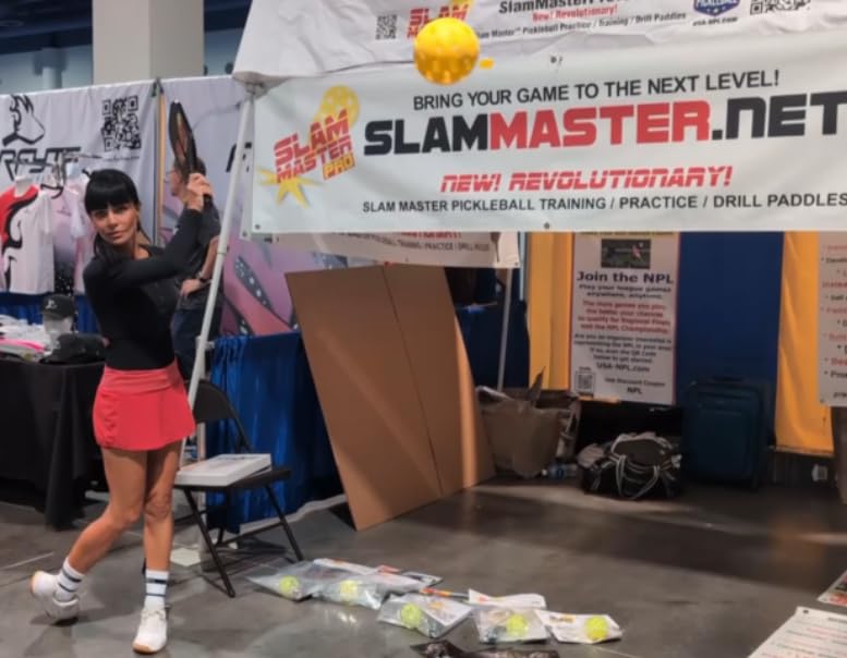 Slam Master Pro Pickleball Training Paddle – Graphite Practice Drill Paddle to Improve Hand-Eye Coordination, Control & Consistency – Indoor/Outdoor Pickleball Trainer