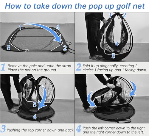 Gagalileo Pop Up Golf Practice Net: 6X6X3FT Hitting Cage with Target Easy Set Up for Backyard Garage Training for Driving Chipping Swing Beginners Enthusiasts