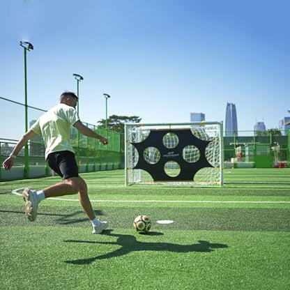 Soccer Net, with 10 Highlighted Scoring Zones, Portable Soccer Field Equipment, Backyard Shooting Training Football Goal Net - size: 12x6ft
