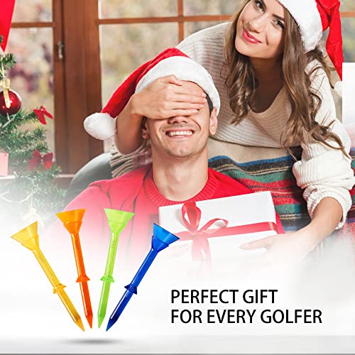 3-1/4" Big Cup Plastic Golf Tees 40 Pack｜Excellent Durability and Stability Tees |Golf Plastic Tees Reduced Friction & Side Spin - color: Blue+Orange(3-1/4")