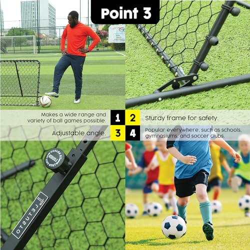 Advanced Soccer Rebounder Bounce Back Net with 16 Angle Adjustments - Durable and Versatile Sports Netting Board for Training and Matches