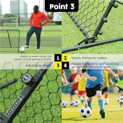 Advanced Soccer Rebounder Bounce Back Net with 16 Angle Adjustments - Durable and Versatile Sports Netting Board for Training and Matches