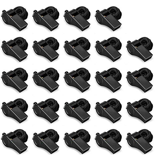 Whistle, Outdoor Sports Whistles with Lanyard, Very Loud Sound Whistles Bulk Perfect for Referees, Coaches, Emergencies - color: 24PCS Whistles