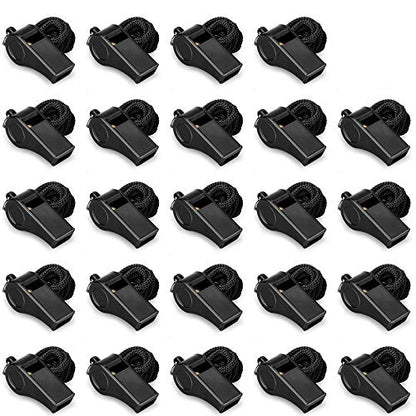 Whistle, Outdoor Sports Whistles with Lanyard, Very Loud Sound Whistles Bulk Perfect for Referees, Coaches, Emergencies - color: 24PCS Whistles