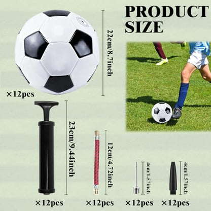 12 Set Christmas Operation Soccer Ball Bulk with Pump Needles, Size 5 Sport Soccer Ball Training Ball for Adults Soccer Christmas Charity Donation Supplies Game Play Gifts
