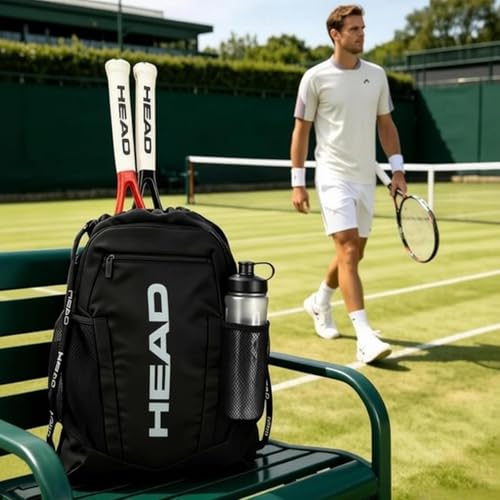 HEAD Men's Drawstring Backpack with Shoe & Phone Pocket,Structured Sports Gym Sack with Bottle Holders for Basketball, Workout, Tennis, Swimming, Travel,Training - color: Black