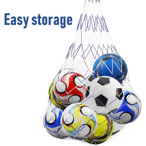 6 Pack Classic Soccer Balls Size 5 with Pump and Net Bag - Training and Practice for Adults, Indoor and Outdoor Competition - size: Size 5