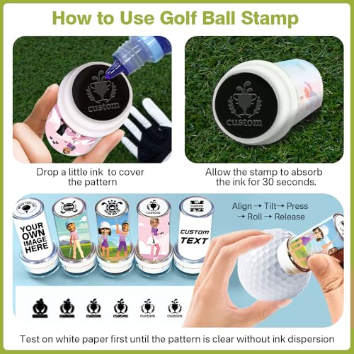Custom Golf Ball Stamps with Personalized Name Graphics, Reusable Golf Ball Waterproof Marking Tool - color: Lady