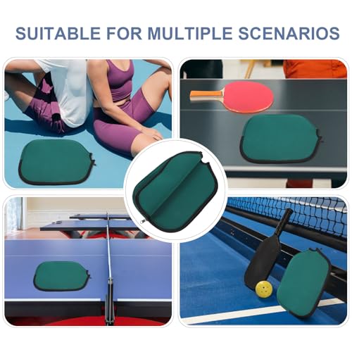 VILLCASE Table Tennis Paddle Case Neoprene Racket Protector Bag Scratch-resistant Green Paddle Storage Cover Carry Game Organization