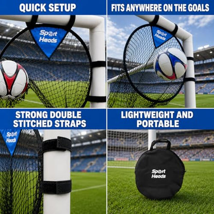 Soccer Targets for Goals Training (2pc) - Soccer Training Target | Top Bins Equipment | Durable Design - Extra-Long Straps with Carry Case
