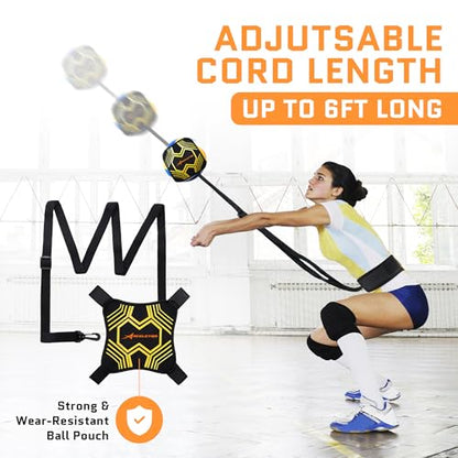 Solo Volleyball Trainer 4-in-1 Rebounder Set for Serving, Spiking, Setting & Passing - Gift for Beginners & Experts