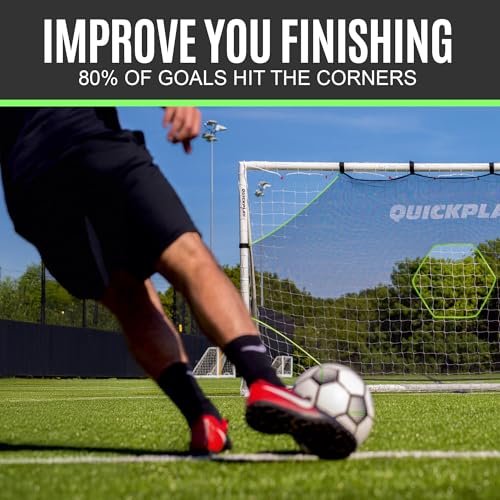 QuickPlay Target Net Lite Soccer Target Net - 5-Zone Shooting Trainer for Backyard & Club Practice - Easy Setup Soccer Training Equipment for Kids to Adults - Durable Mesh for Home Soccer Training - style: 8 x 5'
