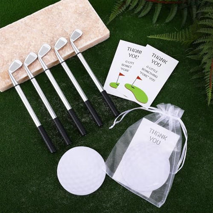 24 Sets Golf Party Favors Golf Pen Golfing Pads Thank You Cards Organza Bags Golfing Theme Birthday Party Decorations Black Ink Pen Gifts Bulk for Coworkers