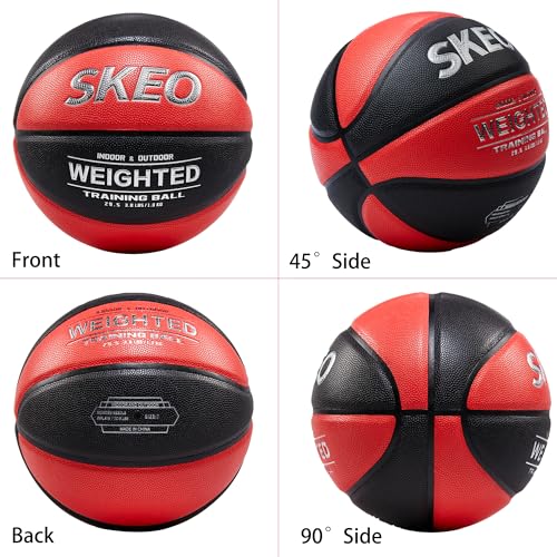 SKEO Weighted Basketball, 2.2/3/3.3LBS 28.5"/29.5" Trainer Heavy Basketballs Made of Composite, Indoor Outdoor Training Ball for Improving Handling Dribbling Rebounding