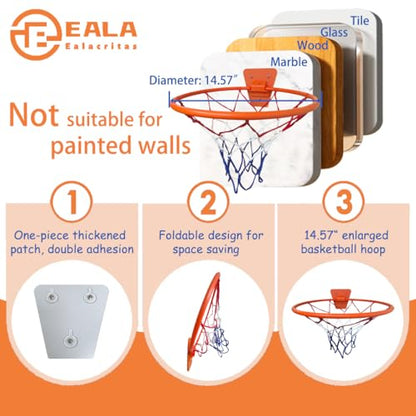 Groove-Grip Silent Basketball & Hoop Gift Set - High-Density Foam with Textured Surface, All-Weather Indoor Practice, Ready-to-Give Pro Training Kit - color: Orange